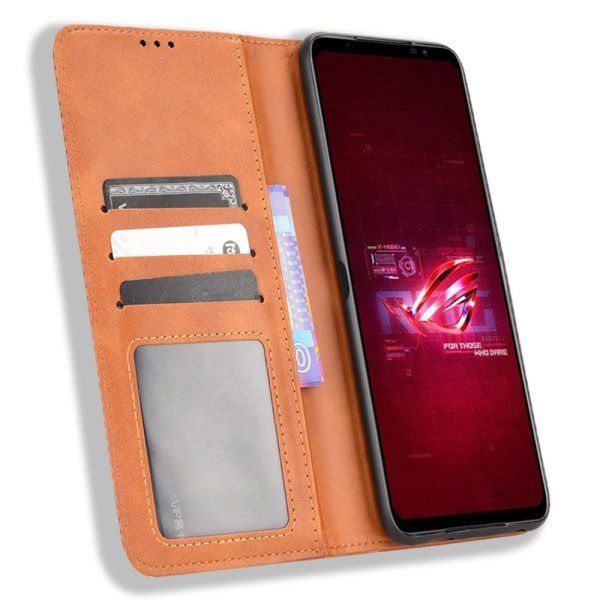 SKALO Asus ROG Phone 6/6Pro/6D/6D Ultimate 5G Premium Pungetui m Brown