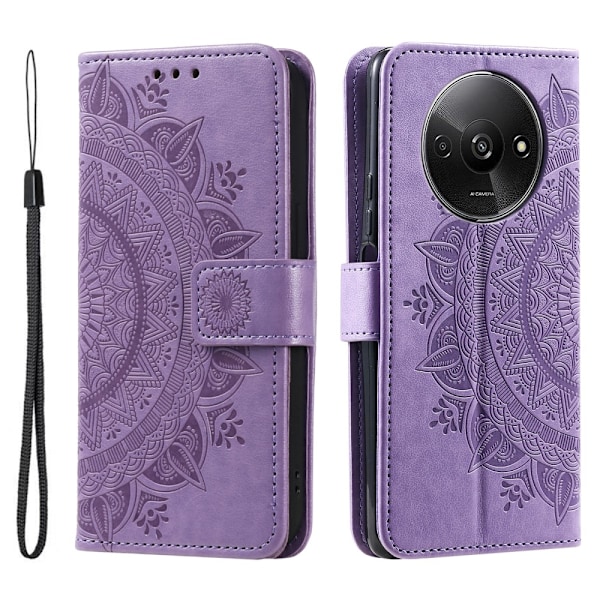 SKALO Xiaomi Redmi A3 Mandala Flip Cover - Lilla Purple
