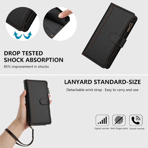 SKALO Samsung XCover7 Pro Big Wallet 11-FACK Plånboksfodral - Svart Svart