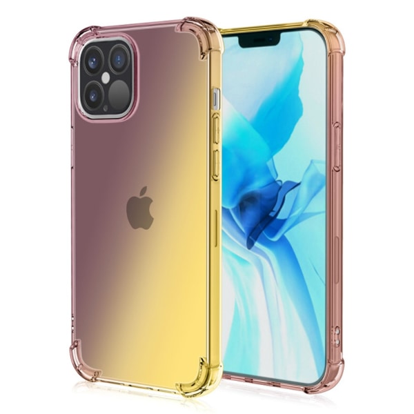 SKALO iPhone 15 Plus Gradient Ekstra stærk TPU-cover - Sort/Gul Multicolor