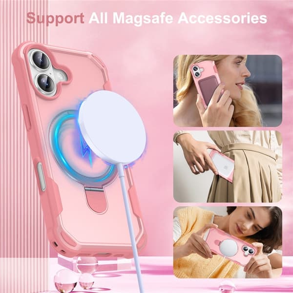 SKALO iPhone 17 Armor Ring Skal - Rosa Rosa