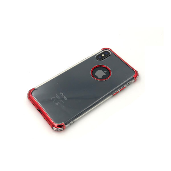 Extra tåligt design silikonskal | färgade kanter iPhone X/XS - fler färger Rosa