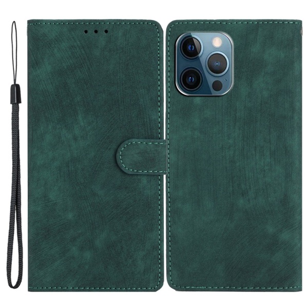 SKALO iPhone 15 Pro Max Flip Cover m. pung i PU-læder - Grøn Green
