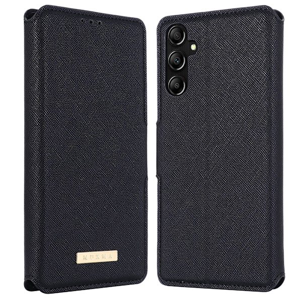 SKALO Samsung A25 5G MUXMA Saffiano PU-læder Pungetui - Sort Black