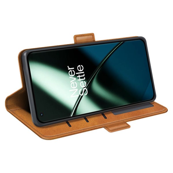 SKALO OnePlus 11 5G Premium Plånboksfodral - Ljusbrun Ljusbrun