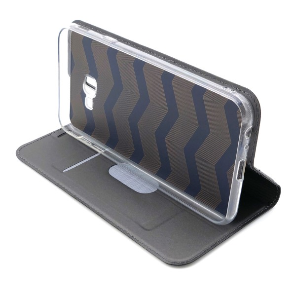 SKALO Samsung J4 Plus Plånboksfodral Ultratunn design - Fler fär Mörkgrå