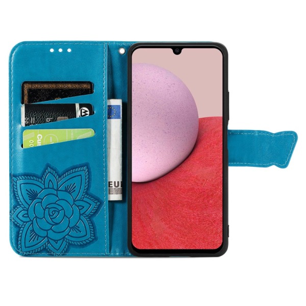 SKALO Samsung A14 4G/5G Mandala Butterfly Plånboksfodral - Blå Blå