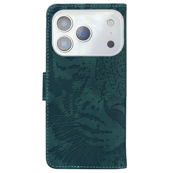SKALO Embossed Tiger Plånboksfodral för iPhone 18 Pro Max - Grön Grön