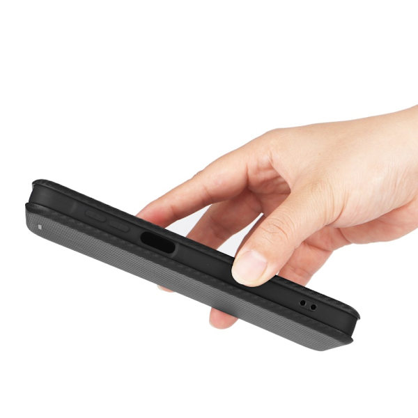 SKALO Samsung A16 Carbon Fiber Lompakkokotelo - Musta Black