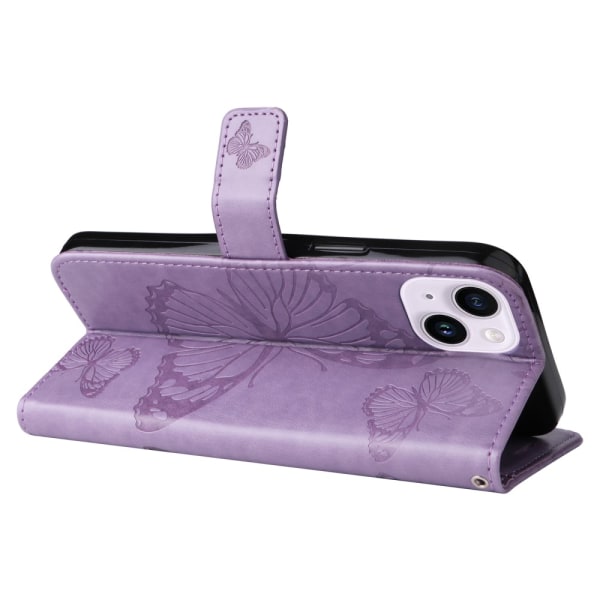 SKALO iPhone 15 Plus Mandala Butterfly Flip Cover - Lilla Purple