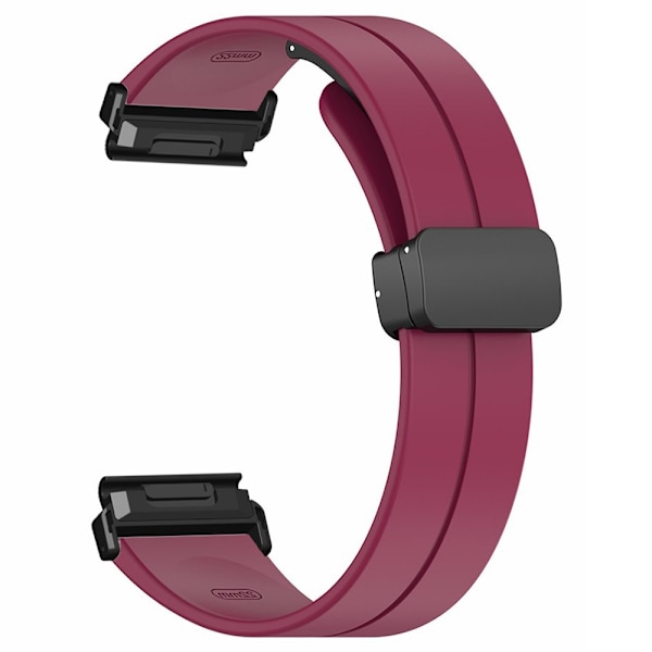 SKALO Silikonarmband metallspänne Garmin Fenix 7/7 Pro 47mm - Fler färger Vin, röd