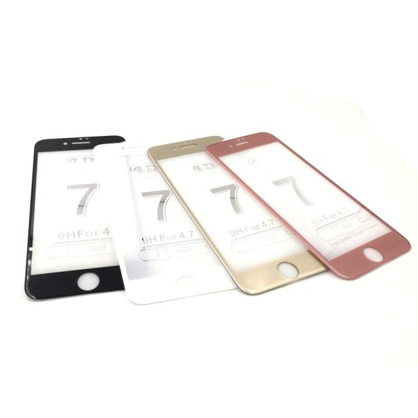 SKALO iPhone 7/8 Heltäckande Skärmskydd Härdat Glas - Fler färge Svart