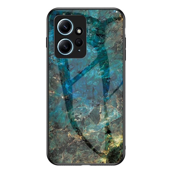 SKALO Xiaomi Redmi Note 12 4G Marmor Härdat Glas TPU-skal - Motiv 1 multifärg