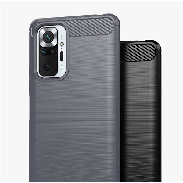 SKALO Xiaomi Redmi Note 10 Pro Armor Carbon Iskunkestävä TPU suojakuori - Valitse väri Blue