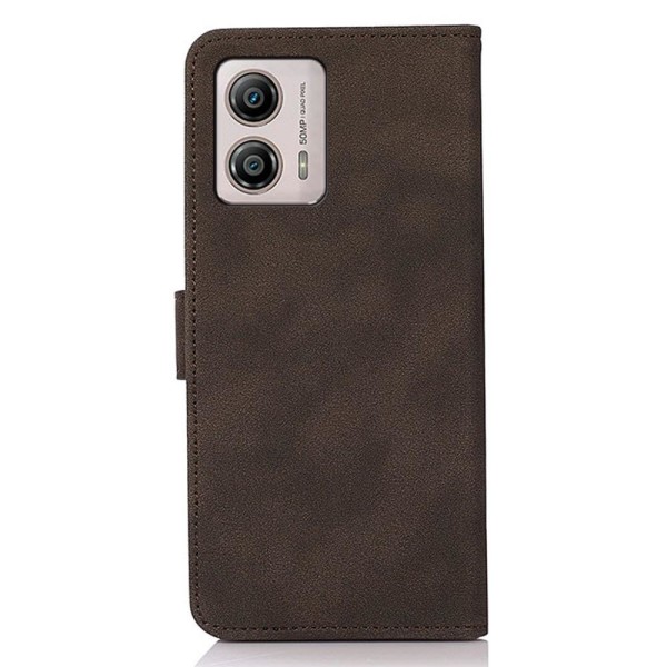 SKALO Motorola Moto G23 4G KHAZNEH Lompakkokotelo PU-nahasta - Ruskea Brown