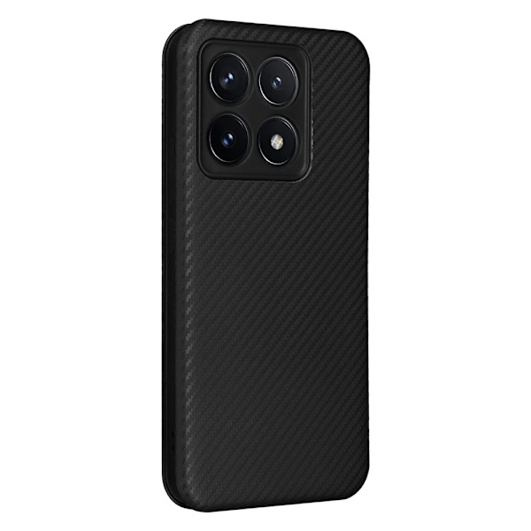 SKALO Xiaomi 14T Carbon Fiber Lompakkokotelo - Musta Black
