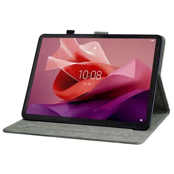 SKALO Lenovo Tab P12 Cute Tiger PU-Läder Fodral - Brun Brun
