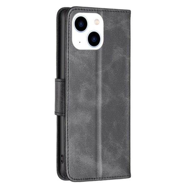 SKALO iPhone 15 Flip Cover m. pung i PU-læder - Sort Black