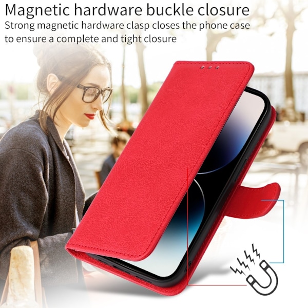 SKALO Samsung S25 Edge 2-i-1 Magnetisk Aftagelig Flip Cover - Rød Red