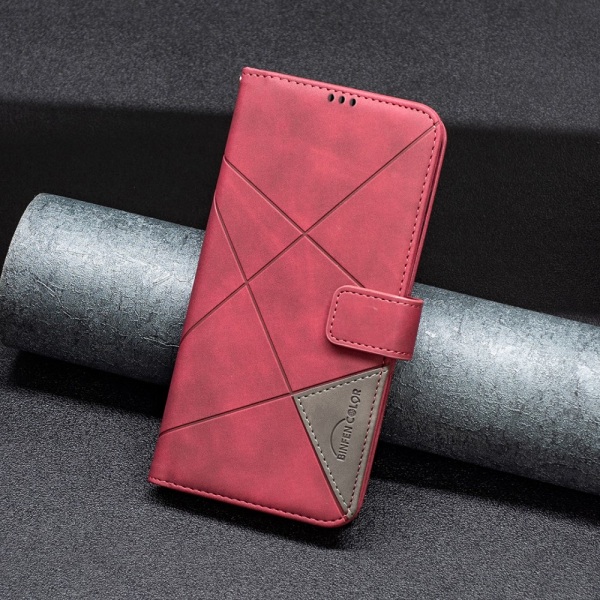 Motorola Moto G54 5G BINFEN COLOR Embossed Plånboksfodral - Röd Röd
