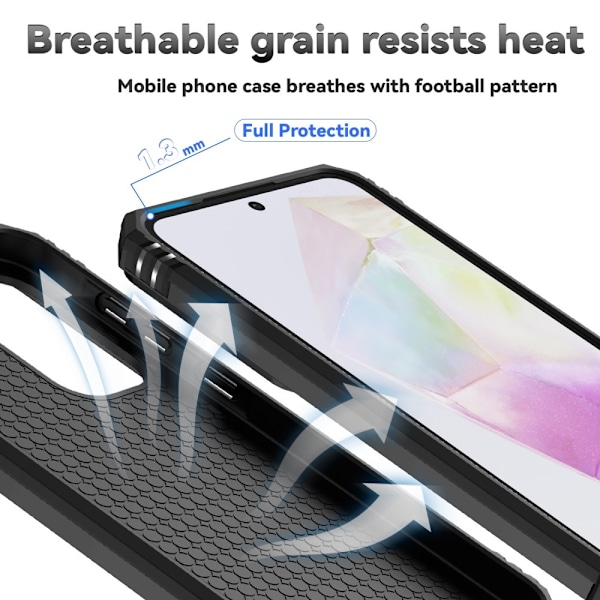 SKALO Samsung A56 5G Armor Metallring Kameraslider Skal - Svart Svart