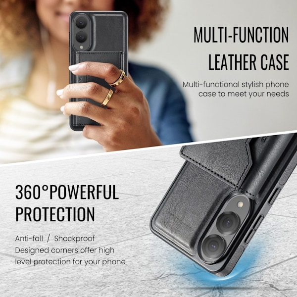 SKALO Samsung S25 Edge MAGKING K2 PU-Nahka Suojakuori Magneettinen Lompakko - Musta Black