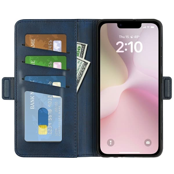 SKALO iPhone 16e Premium ID Plånboksfodral - Blå Blå