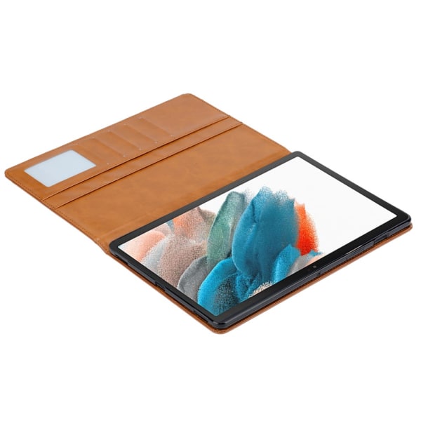 SKALO Samsung Tab A8 10.5 (2021/2022) PU-nahkainen Lompakkokotel Brown