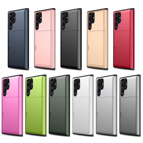 SKALO Samsung S25 Ultra Armor Korttikotelo Suojakuori - Vihreä Green