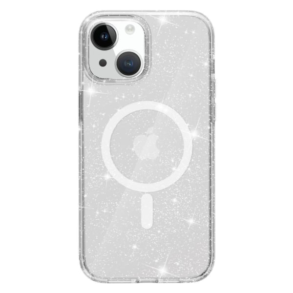 SKALO iPhone 15 Glitter Magnetic Ring TPU Cover - Hvid White
