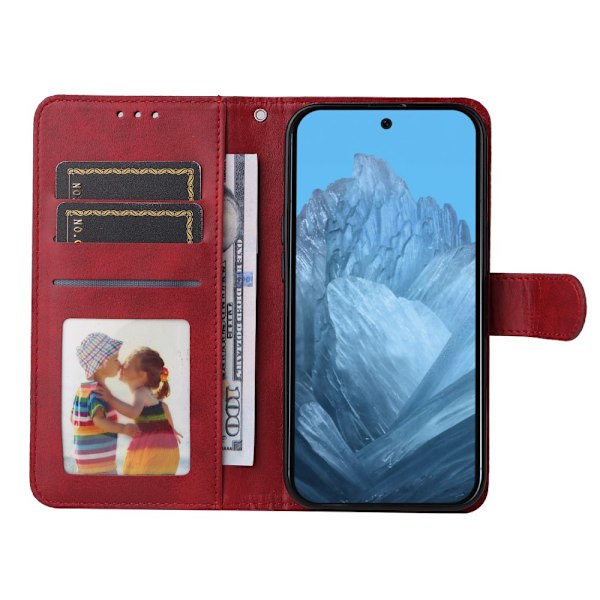 SKALO Google Pixel 9/9 Pro PU-nahkainen Lompakkokotelo - Valitse väri Red