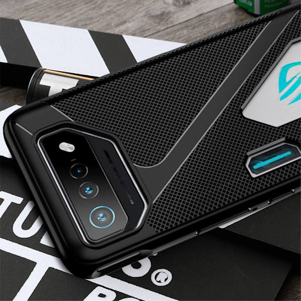 SKALO Asus ROG Phone 7 5G Carbon Fiber TPU-skal - Svart Svart