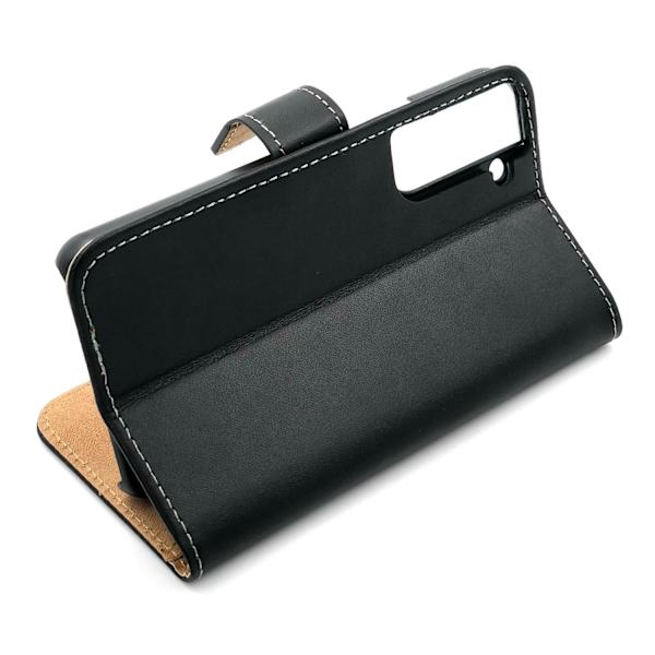 SKALO Samsung S22+ Flip Cover m. Pung i Ægte Læder - Vælg farve Light pink