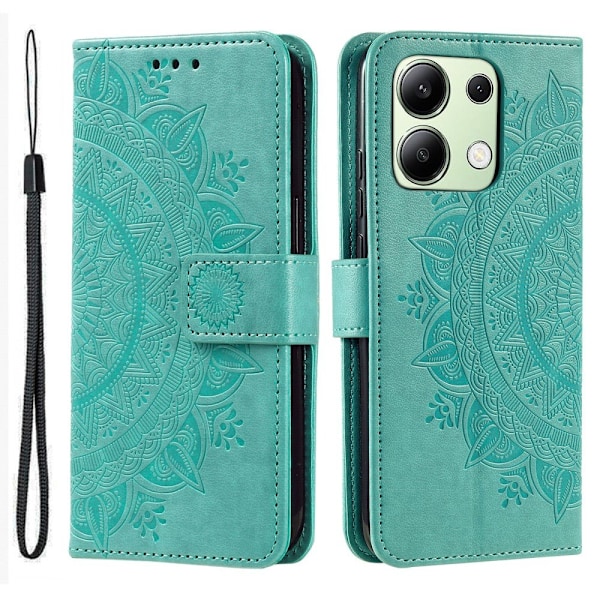 SKALO Xiaomi Redmi Note 13 4G Mandala Plånboksfodral - Turkos Turkos