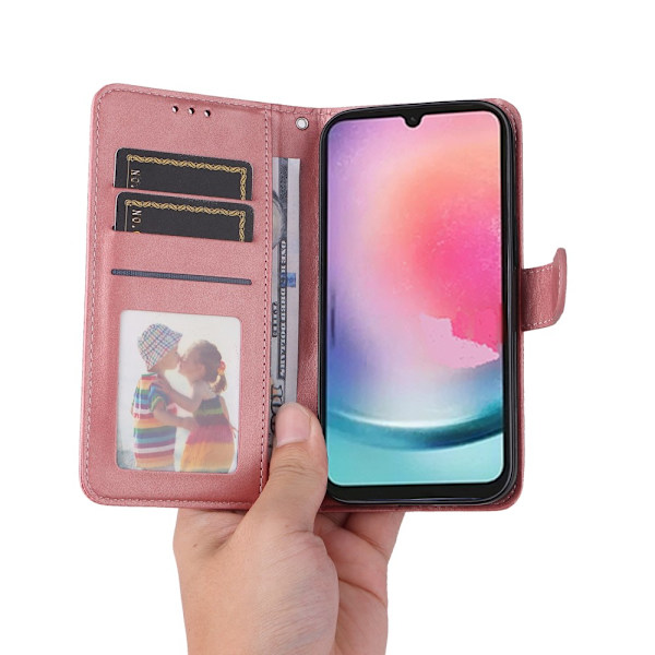 SKALO Samsung A25 5G PU-Läder Plånboksfodral - Fler färger Rosa