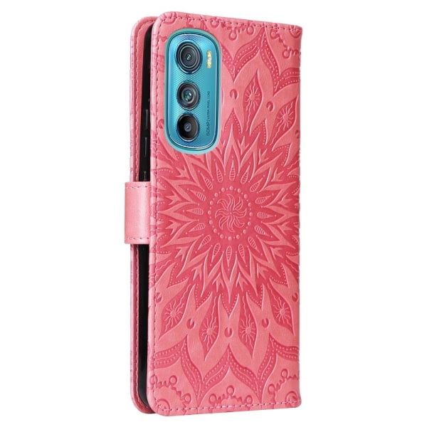 SKALO Motorola Edge 30 5G Mandala lompakkokotelo - Pinkki Pink