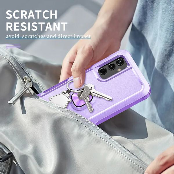 SKALO Samsung A54 5G Armor Hybridi metallirengas kuori - Violetti Purple