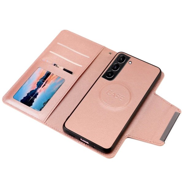 SKALO Samsung S23 Plus DOLIZMA 2 in 1 magneettinen lompakkokotel Pink gold