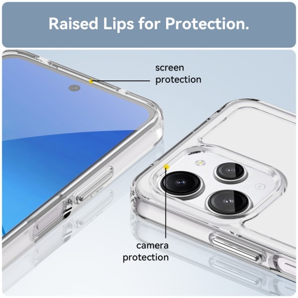 SKALO Xiaomi Redmi 12 4G/5G Transparent TPU Metal Buttons Cover Transparent