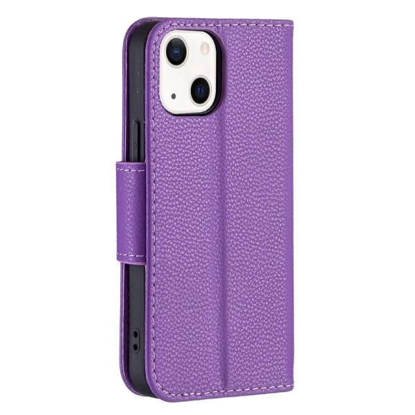 SKALO iPhone 13 Mini Premium Litchi Wallet - violetti Purple