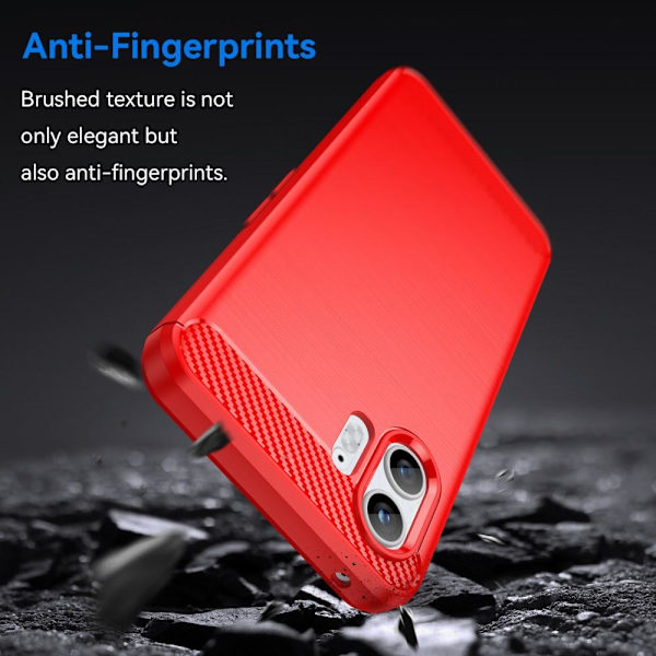 SKALO Nothing Phone (2) Armor Carbon Iskunkestävä TPU suojakuori - Valitse väri Red