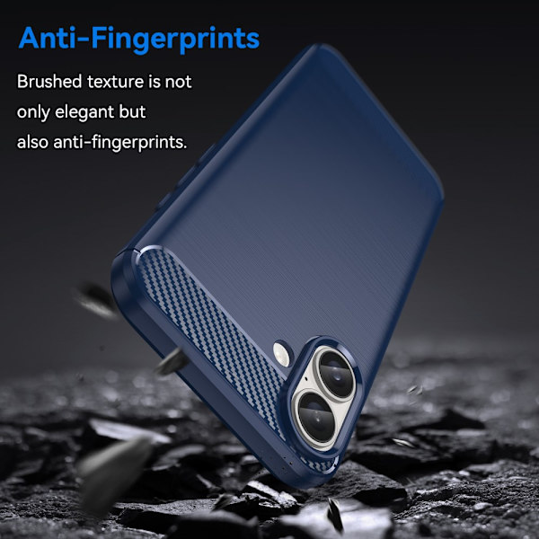 SKALO iPhone 16 Plus Armor Carbon Stöttåligt TPU-skal - Fler färger Blå