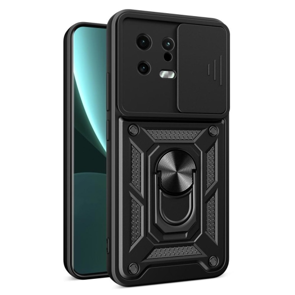 SKALO Xiaomi 13 5G Armor Hybrid Metallring Kameraslider - Svart Svart