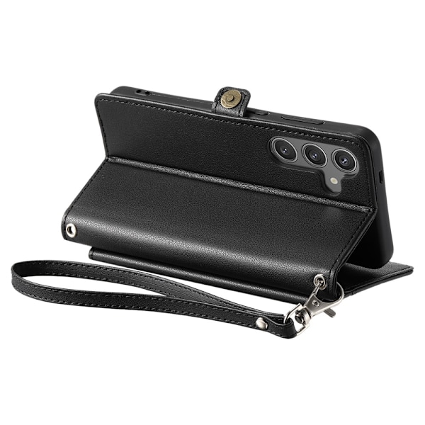 SKALO Samsung S25 PU-Læder Kuvert Flip Cover - Sort Black