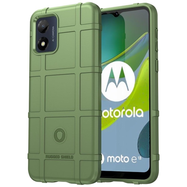 SKALO Motorola Moto E13 4G Rugged Shield Stødsikker TPU-cover Green