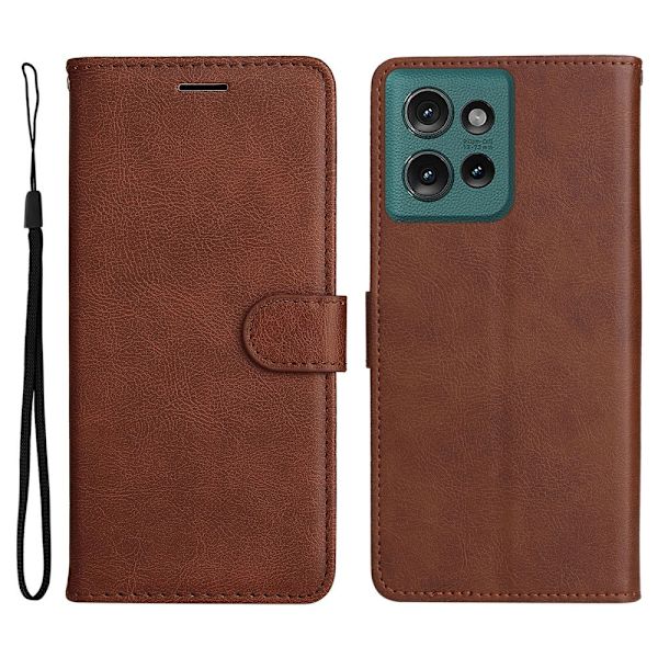 SKALO Motorola Edge 50 5G PU-læder Pungetui - Vælg farve Brown
