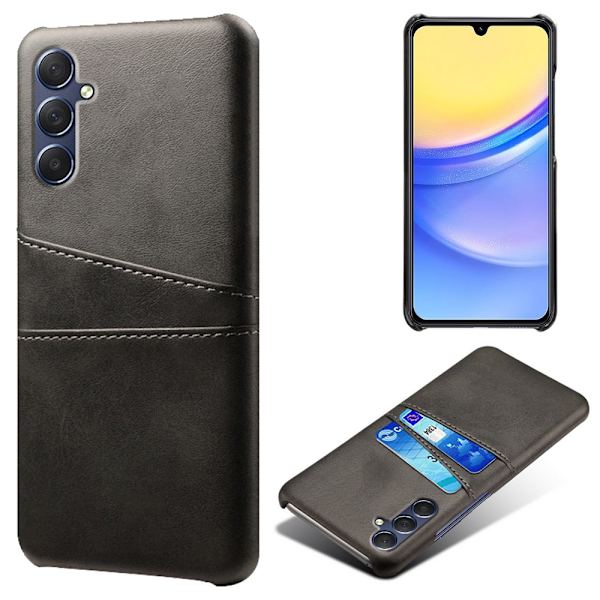 SKALO Samsung A15 5G PU-læder Cover med Pung - Sort Black