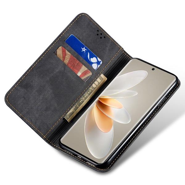 SKALO Samsung A34 5G Jeans Flip Cover - Sort Black