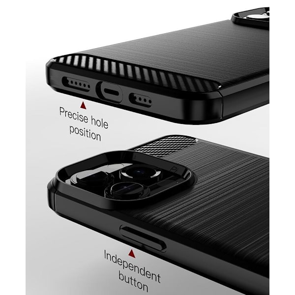 SKALO iPhone 13 Pro Armor Carbon Stødsikker TPU-cover - Vælg farve Blue