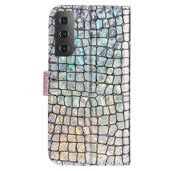 SKALO Samsung S22 Croco Glitter Wallet Case - Rose Gold Pink gold